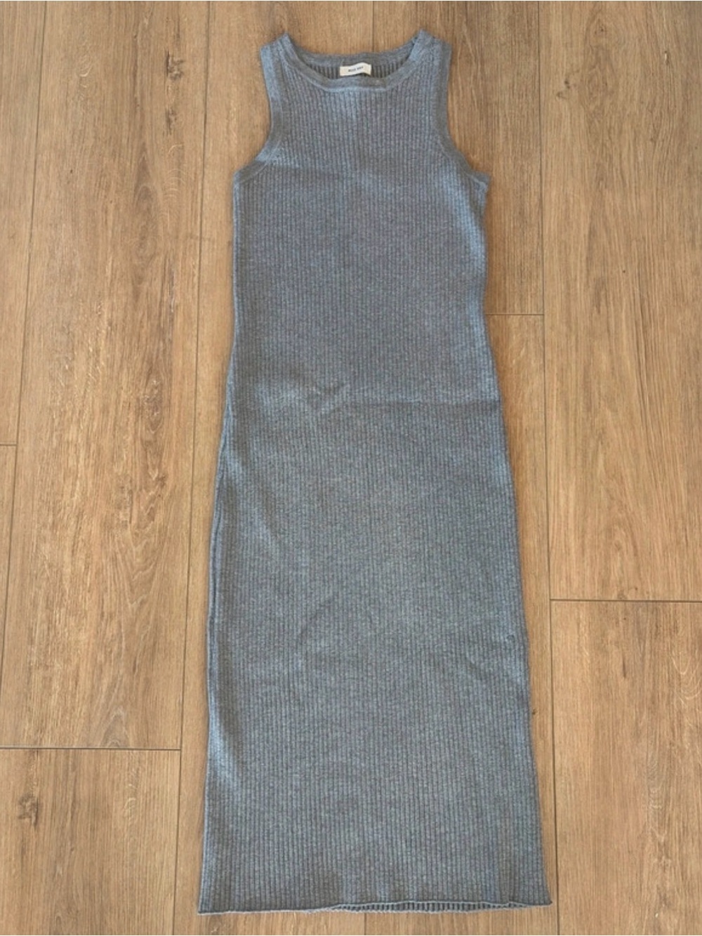 Mod Ref Ribbed Sleeveless Maxi Dress in Heather Gray